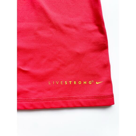 Women's Nike Pro Livestrong Red Orange Long Sleeve Half Zip Top Size Large - Picture 3 of 10